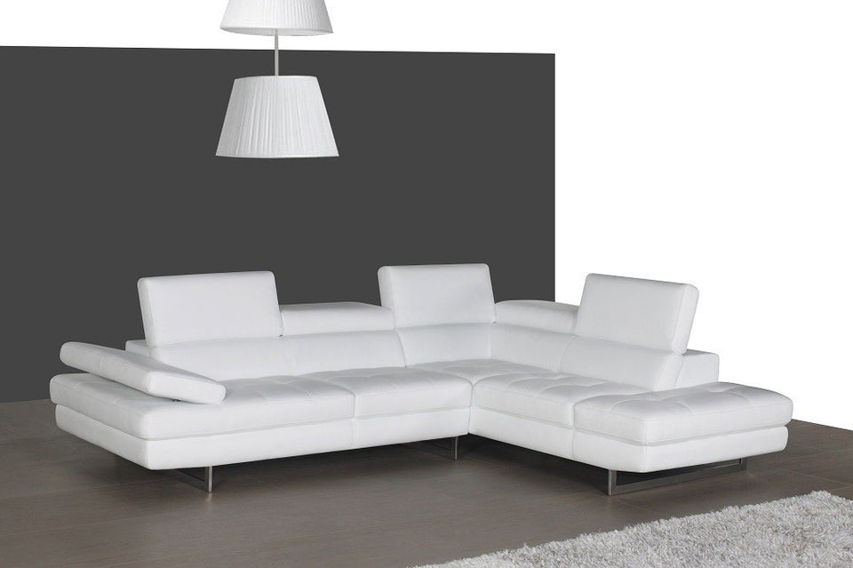 A761 Italian Leather Sectional Grey