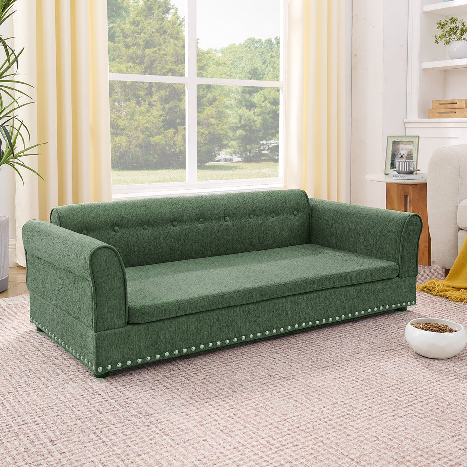 Oversized Pet Sofa with Elegant Modern Design – Olive Green, Beige, Dark Blue
