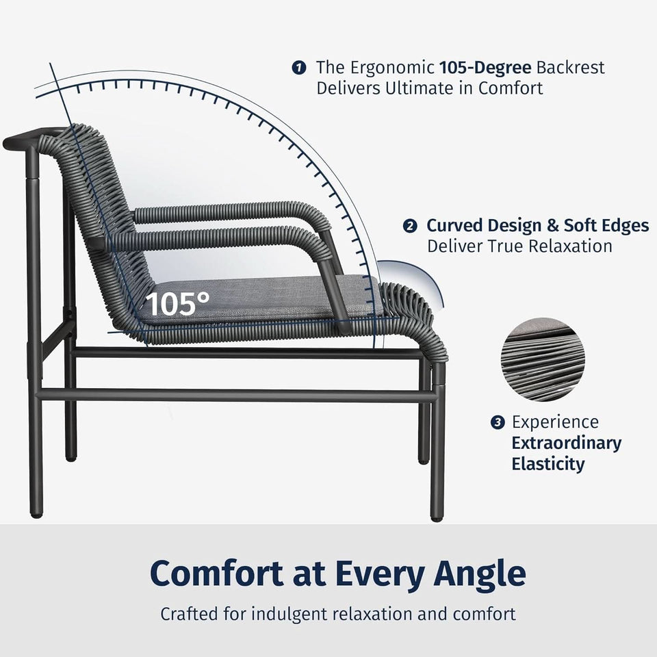 Stylish Four Piece Patio Furniture Set for Outdoor Comfort