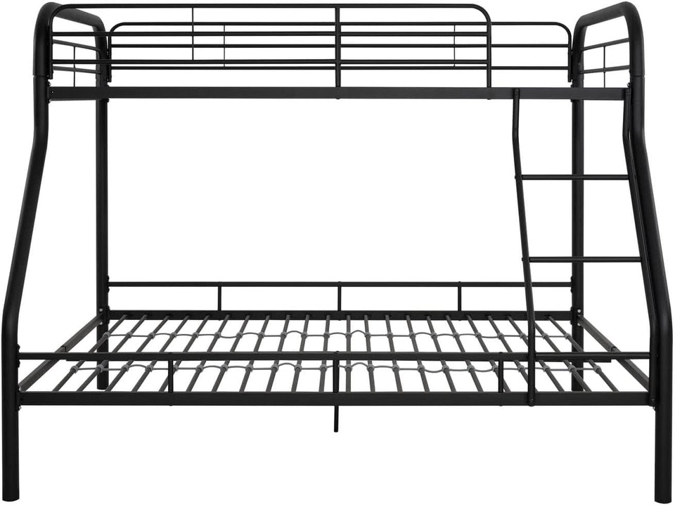 Hollywood Twin Over Full Metal Bunk Bed With Guardrails