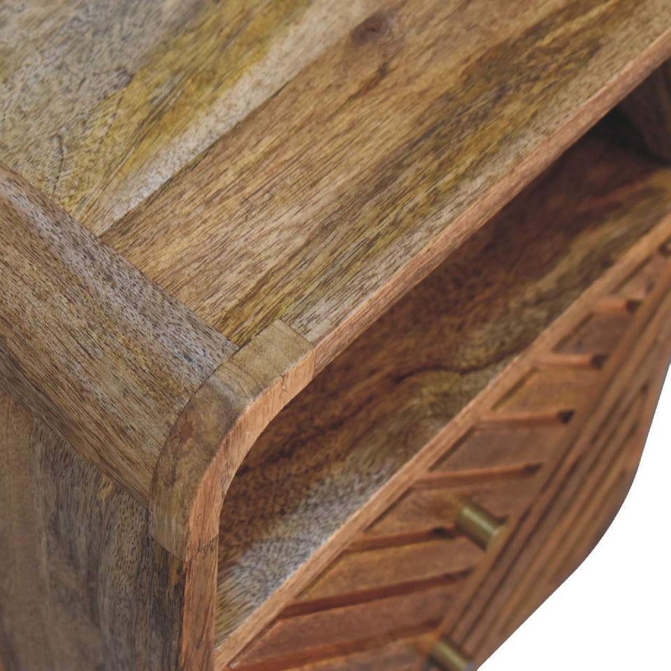 Lille - Mini Curved Nightstand - Oak