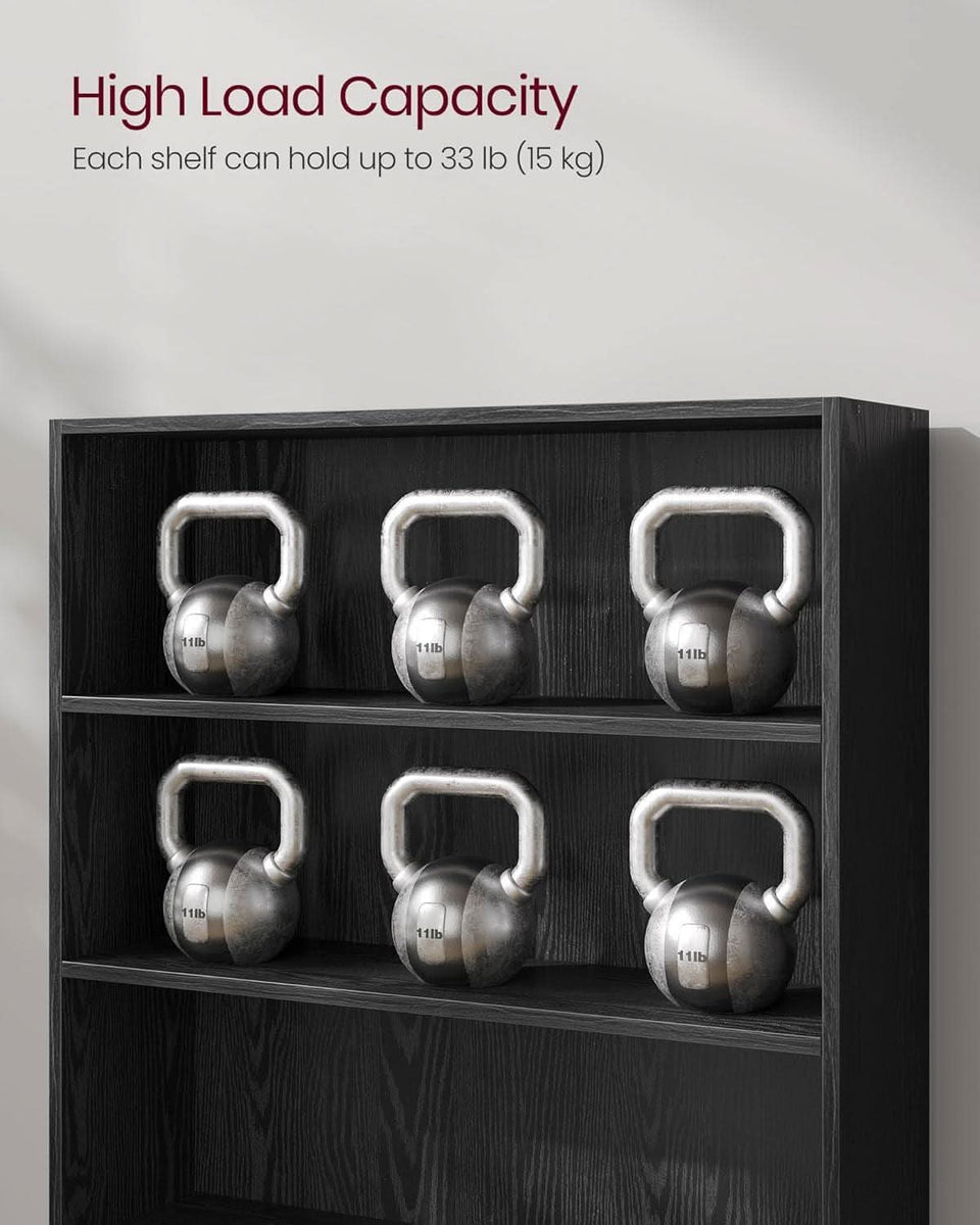 Vasagle Custos 3 Tier Ebony Bookshelf With Adjustable Shelves