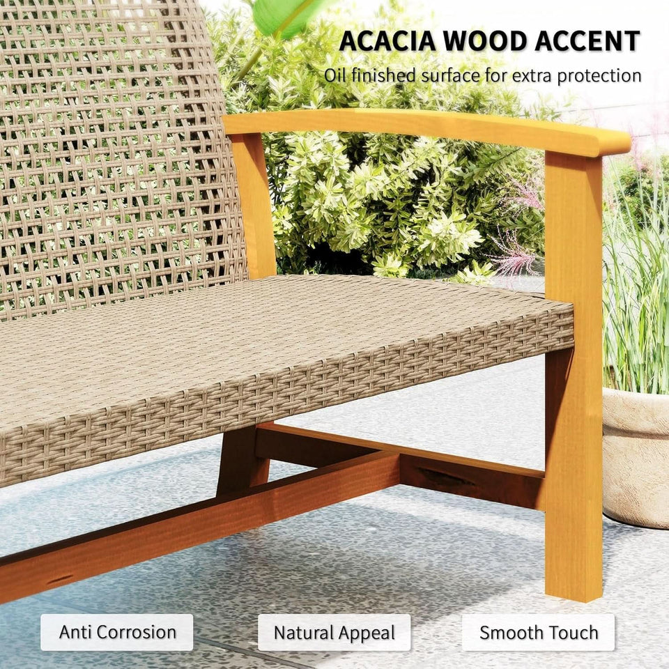 Spacious Wicker Outdoor Couch for Three Comfortable Seats