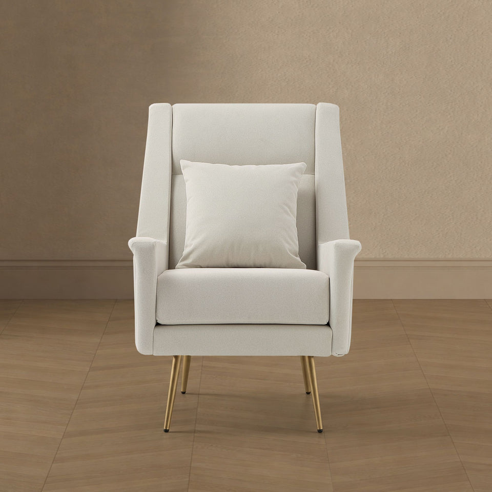 Vista Metal Upholstered Lounge Chair in Forest Green in ER - lifestyle   front 1