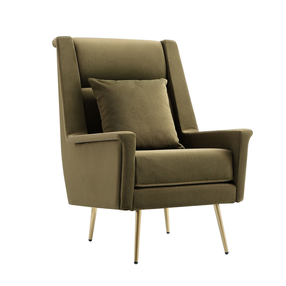 Vista Metal Upholstered Lounge Chair in Forest Green