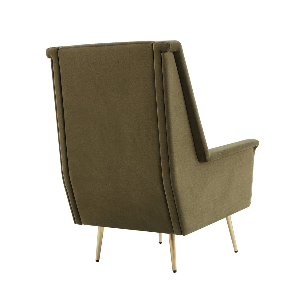 Vista Metal Upholstered Lounge Chair in Forest Green