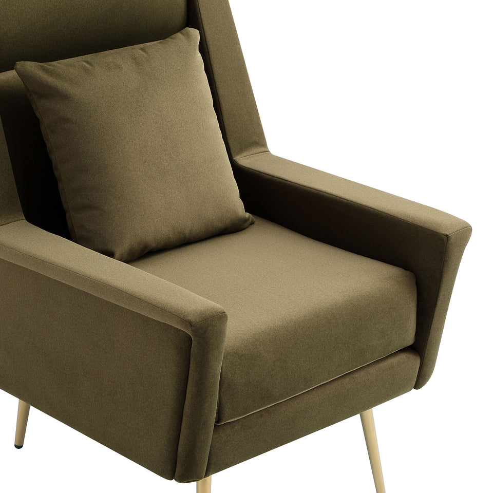 Vista Metal Upholstered Lounge Chair in Forest Green
