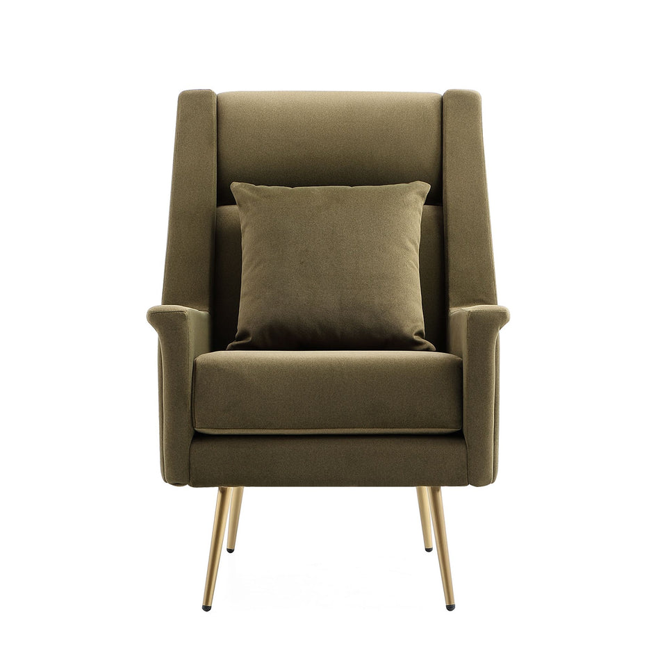Vista Metal Upholstered Lounge Chair in Forest Green
