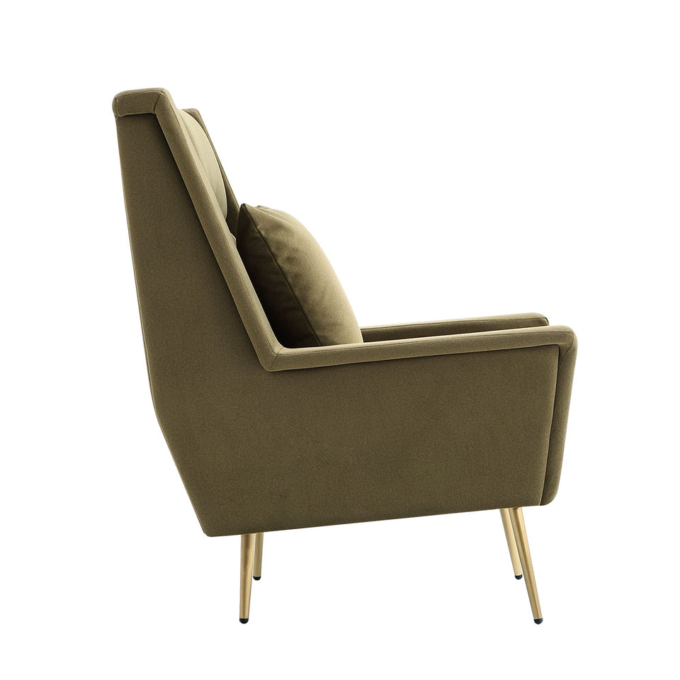 Vista Metal Upholstered Lounge Chair in Forest Green