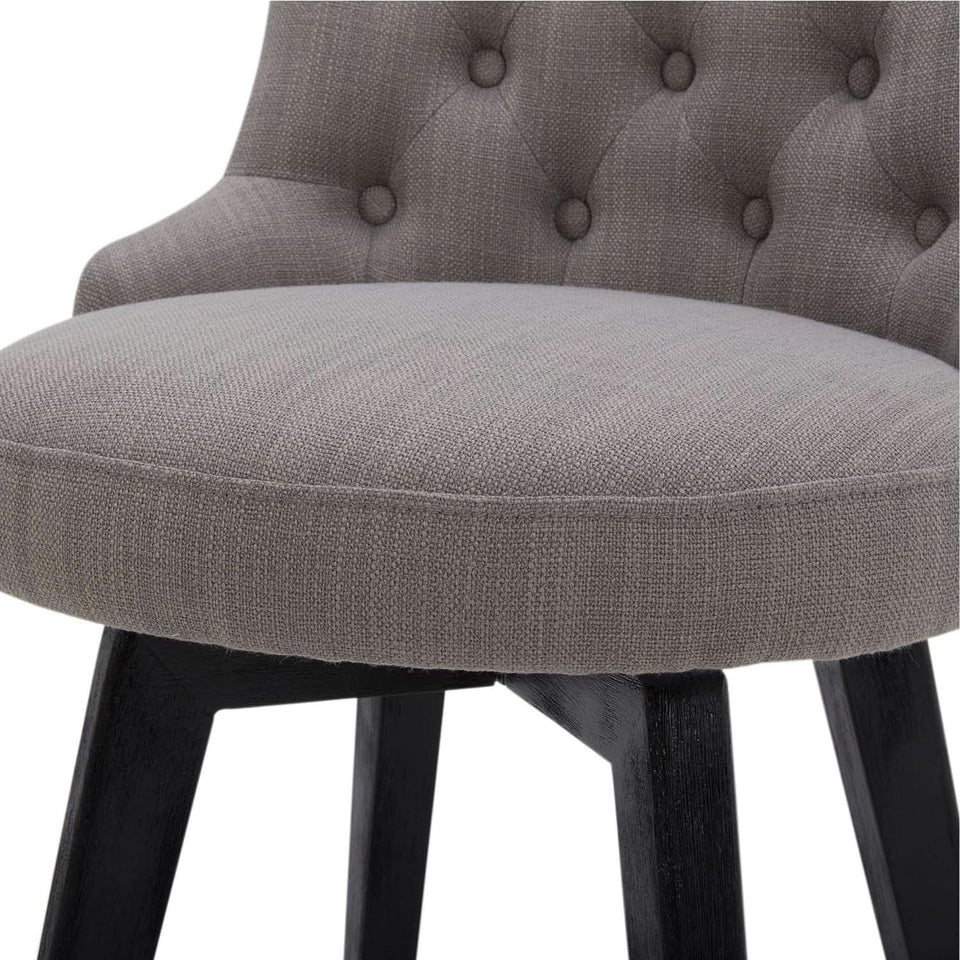 Flint Grey Upholstered Swivel Bar Stool 26 Inch Set Of 2
