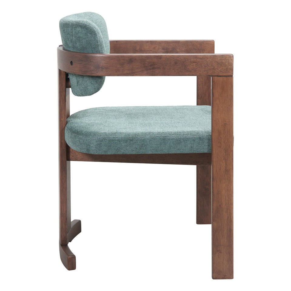 Poly Dining Chair Moss Gray & Walnut