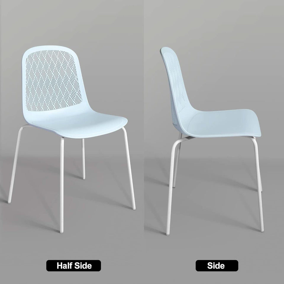 Armless Modern Chairs With Metal Legs Set Of 4 For Dining