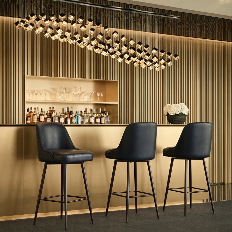 Keppel Swivel Barstool Black & Bronze