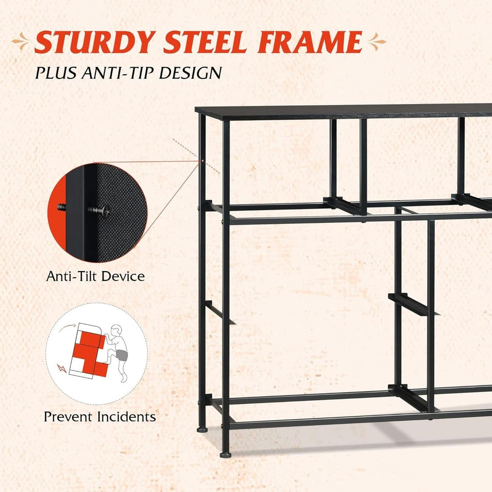 TV Stand For 45 Inch TV With Durable Fabric Drawers