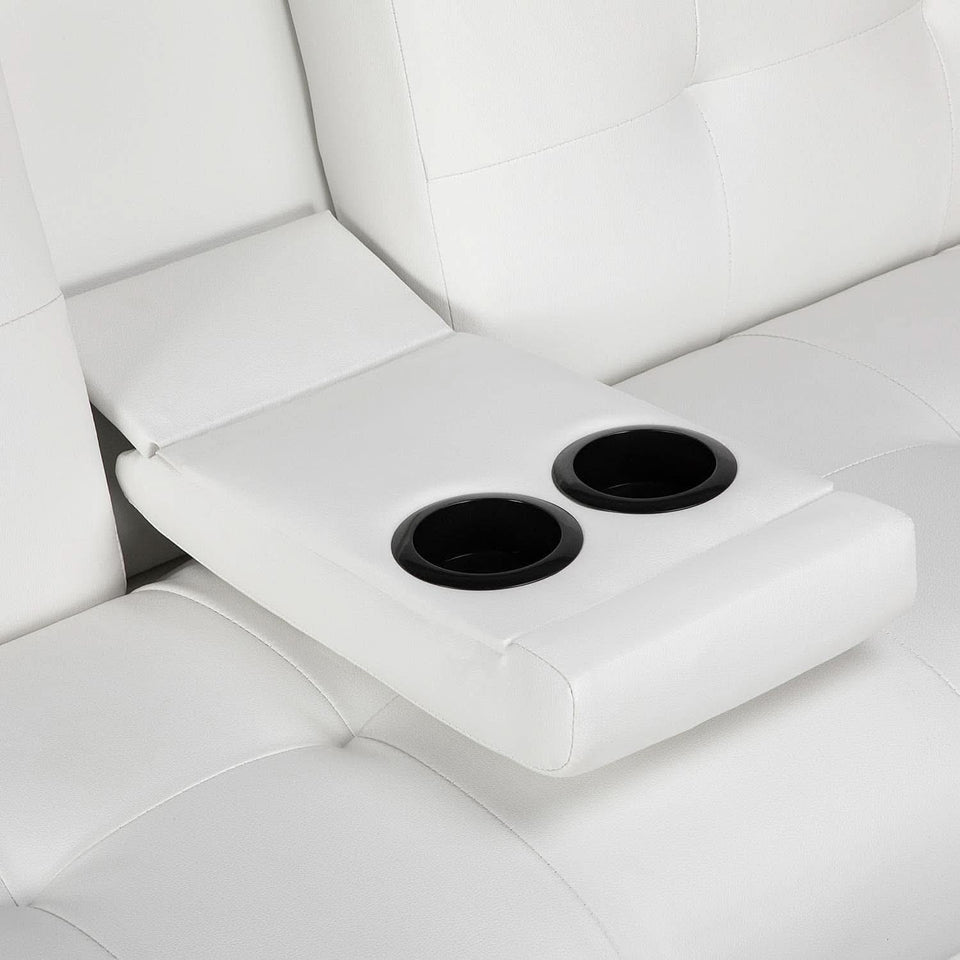 Convertible Sofa Bed With Cup Holders And Adjustable Back