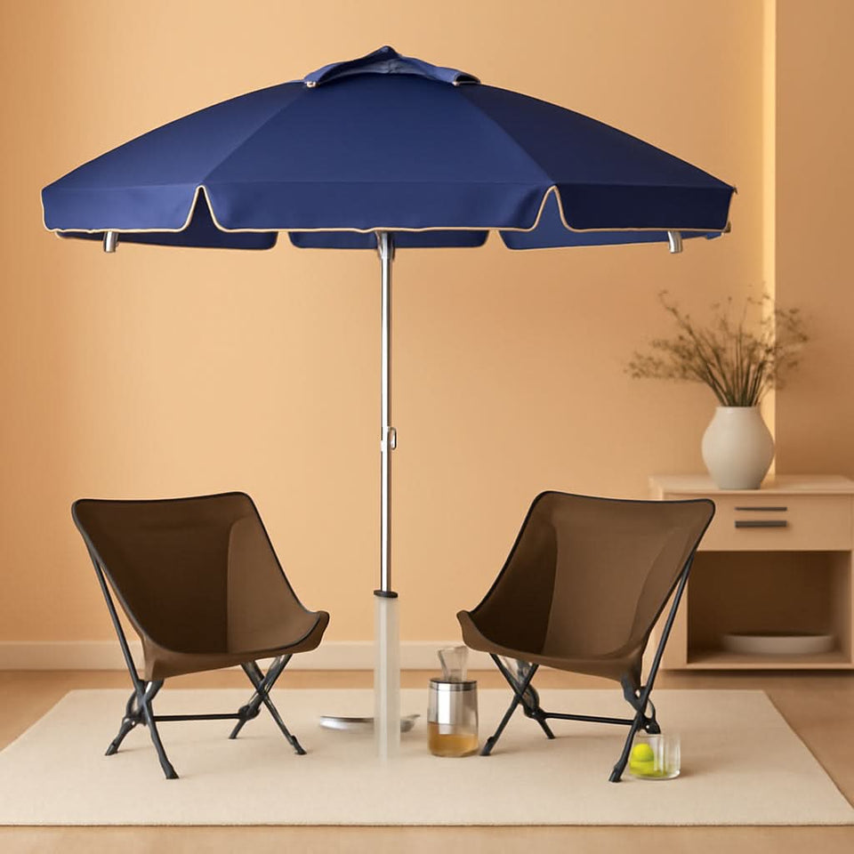 Six Point Five Foot Portable Shade Umbrella With Stand