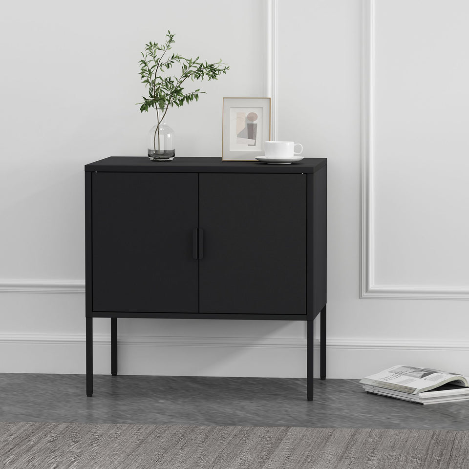 Ava 24" Metal Accent Cabinet in Black