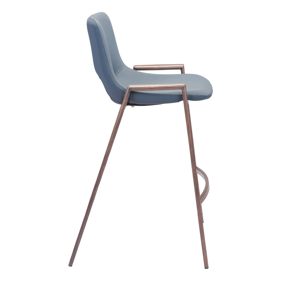 Desi Counter Stool (Set of 2) Azure Gray & Walnut