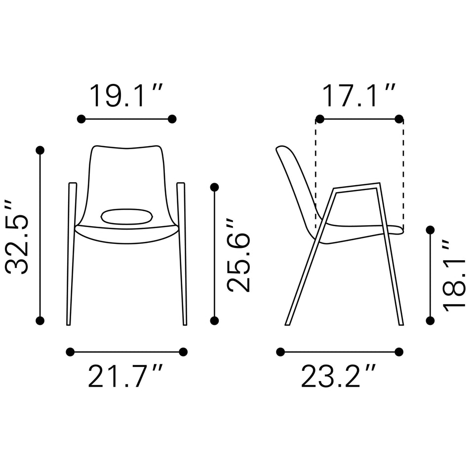 Desi Dining Chair (Set of 2) Beige & Walnut