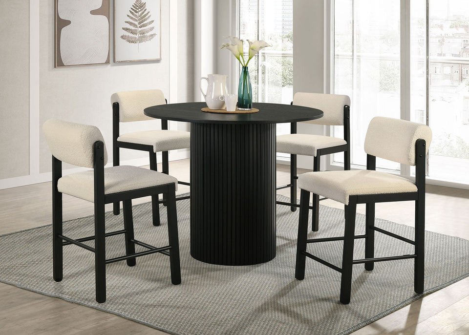 Hamlyn 43-inch Round Wood Counter Height Dining Table Black
