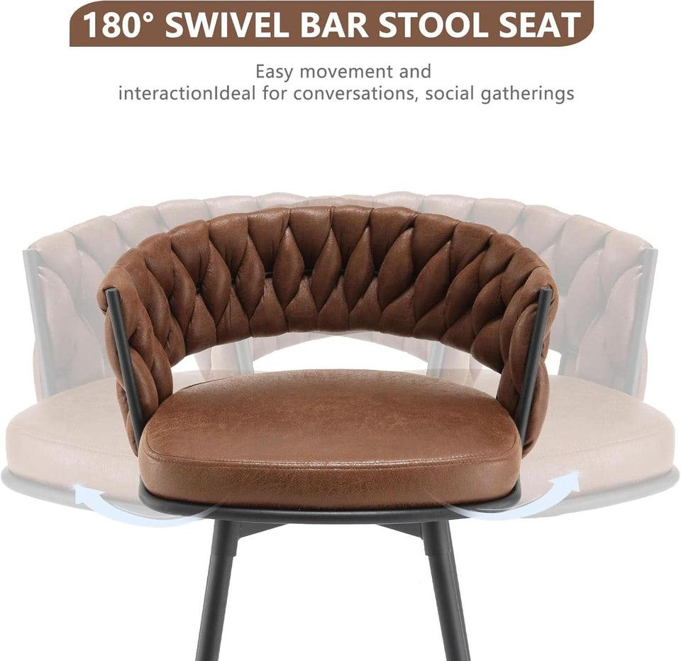 Elegant Swivel Bar Stools Set of Two 26 Inch