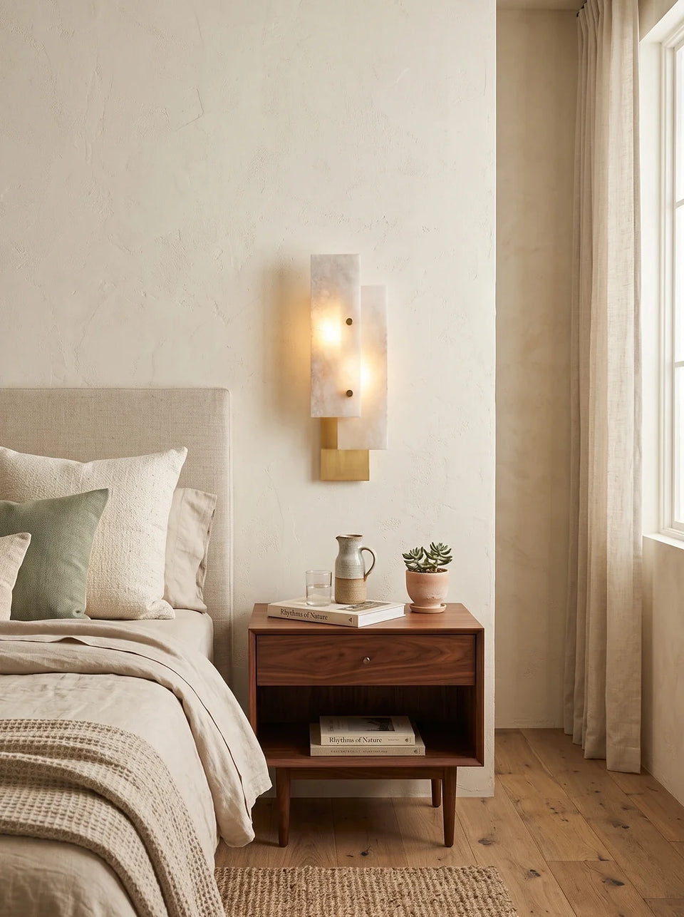 Rectangular Alabaster Wall Lamp
