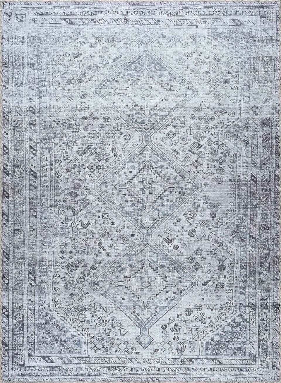 Barny Gray Denim Washable Rug - Clearance
