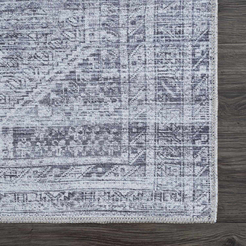 Barny Gray Blue Washable Rug - Clearance
