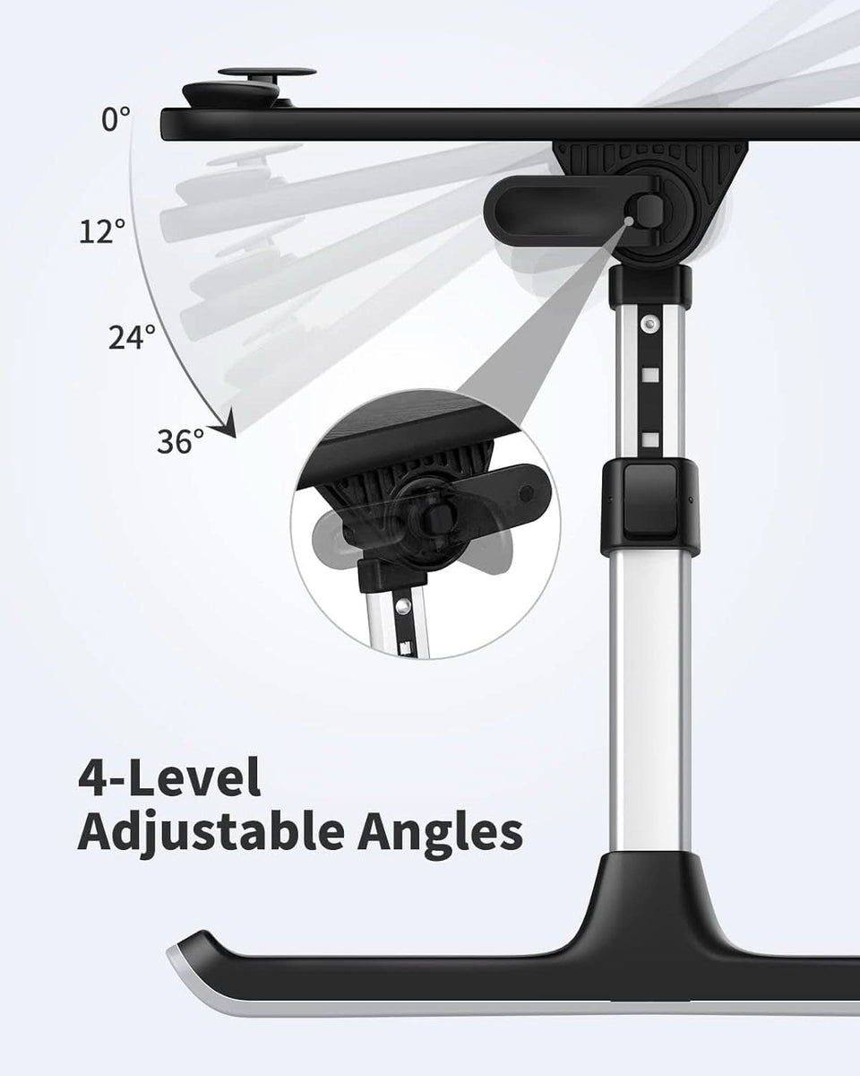 Height and Angle Adjustable Laptop Desk for Bed and Couch