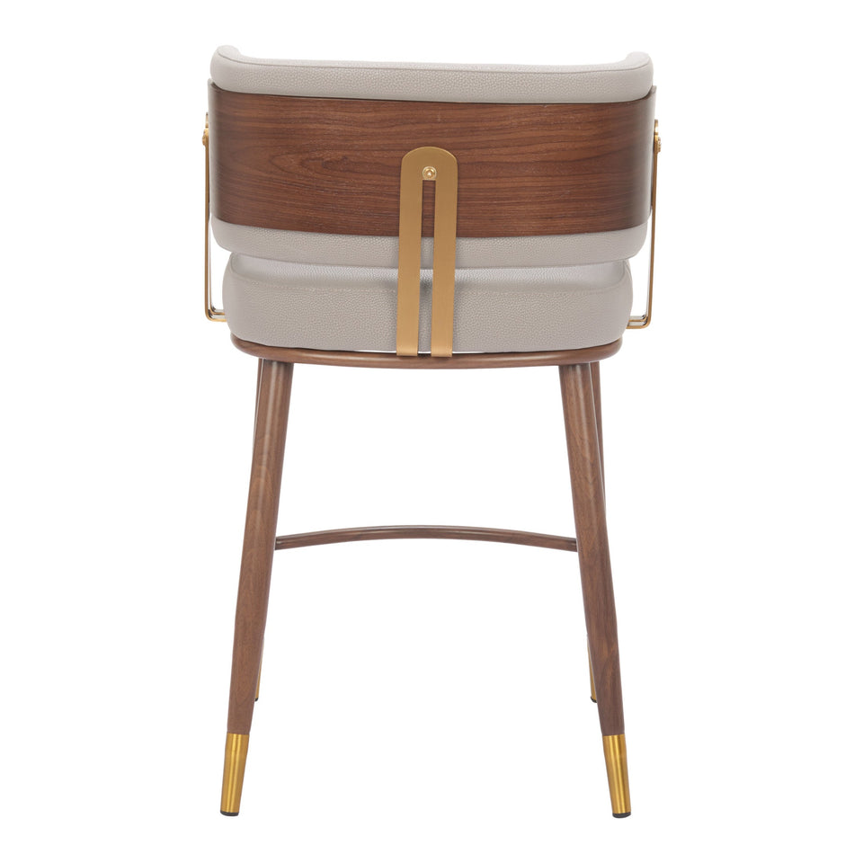 Brew Counter Stool Beige & Walnut