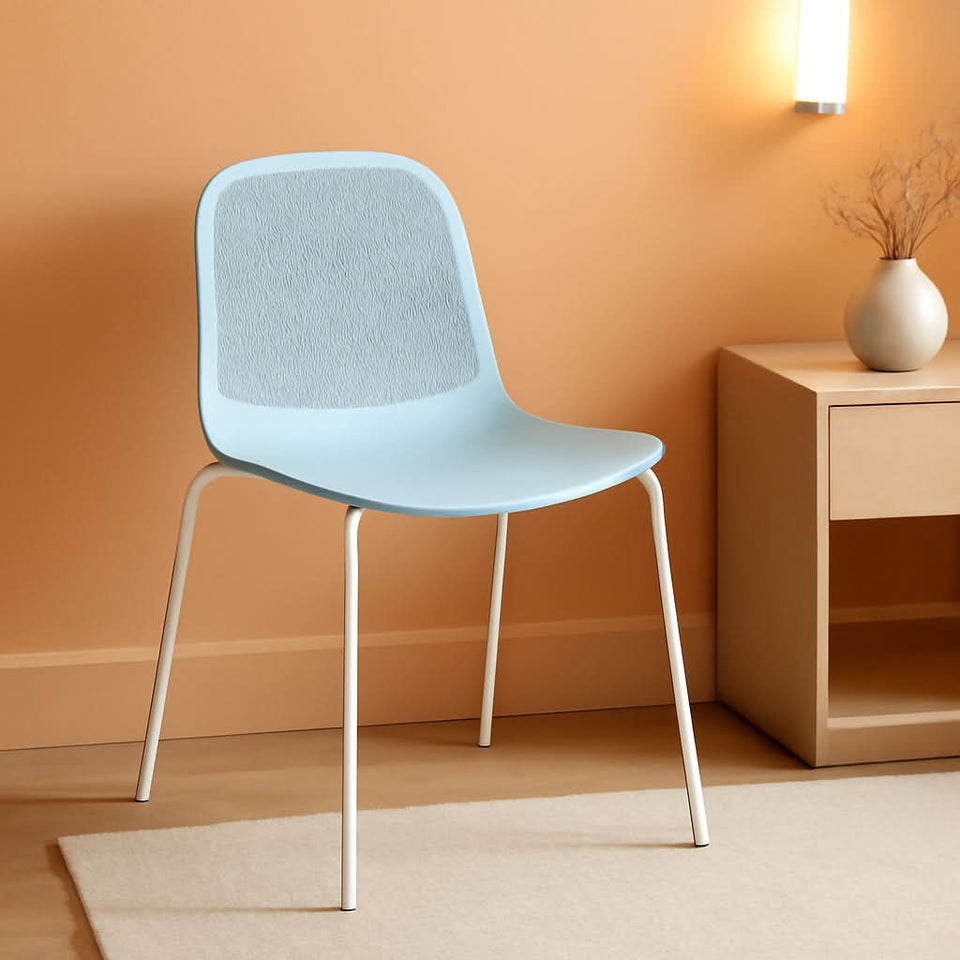 Armless Modern Chairs With Metal Legs Set Of 4 For Dining