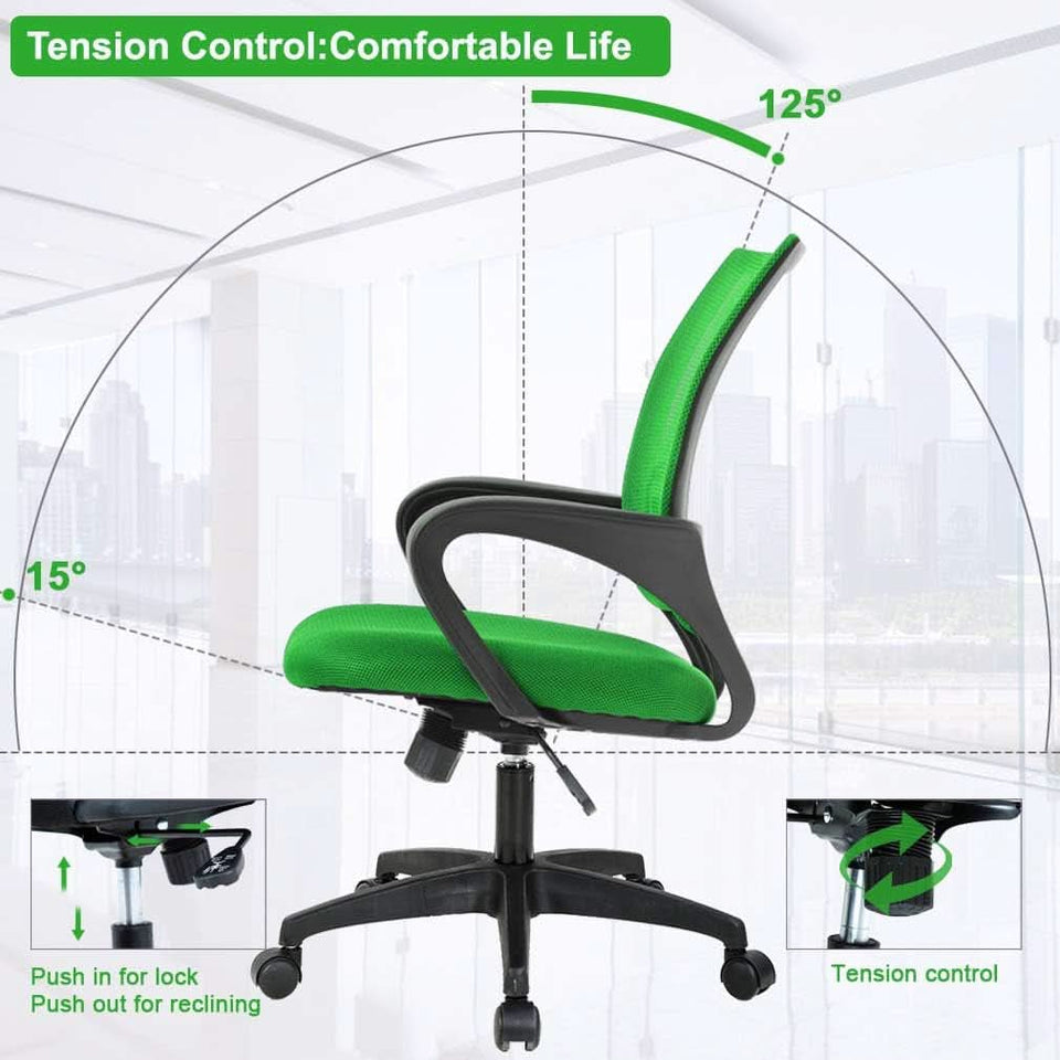 Ergonomic Green Mesh Office Chair With Lumbar Support