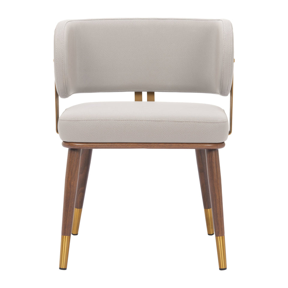 Brew Dining Chair Beige & Walnut