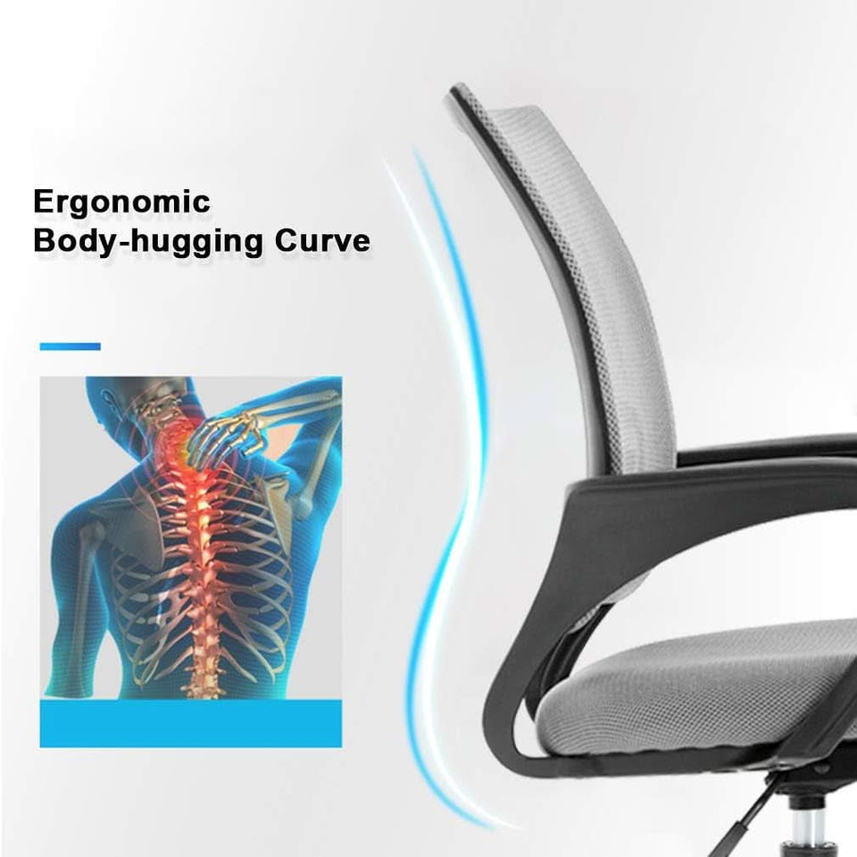 Ergonomic Mesh Office Chair With Lumbar Support Grey