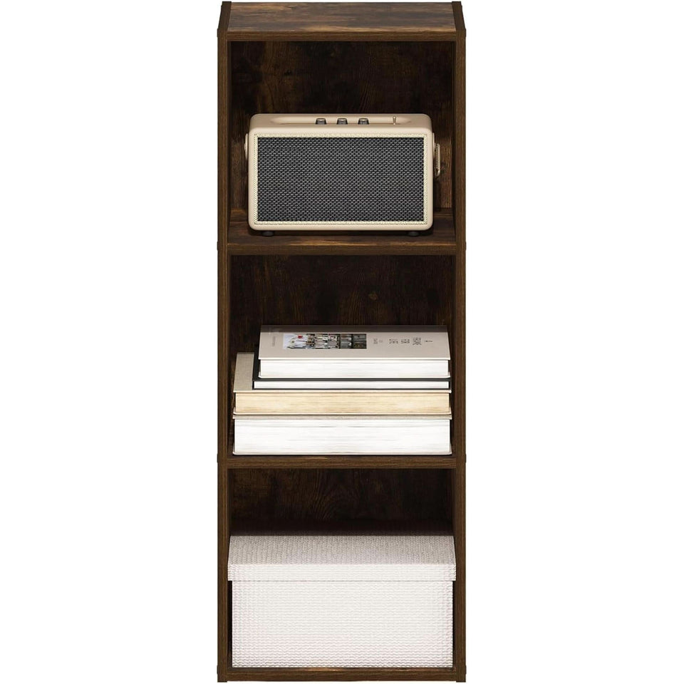 Pasir 3 Tier No Tool Assembly Open Bookcase Amber Pine