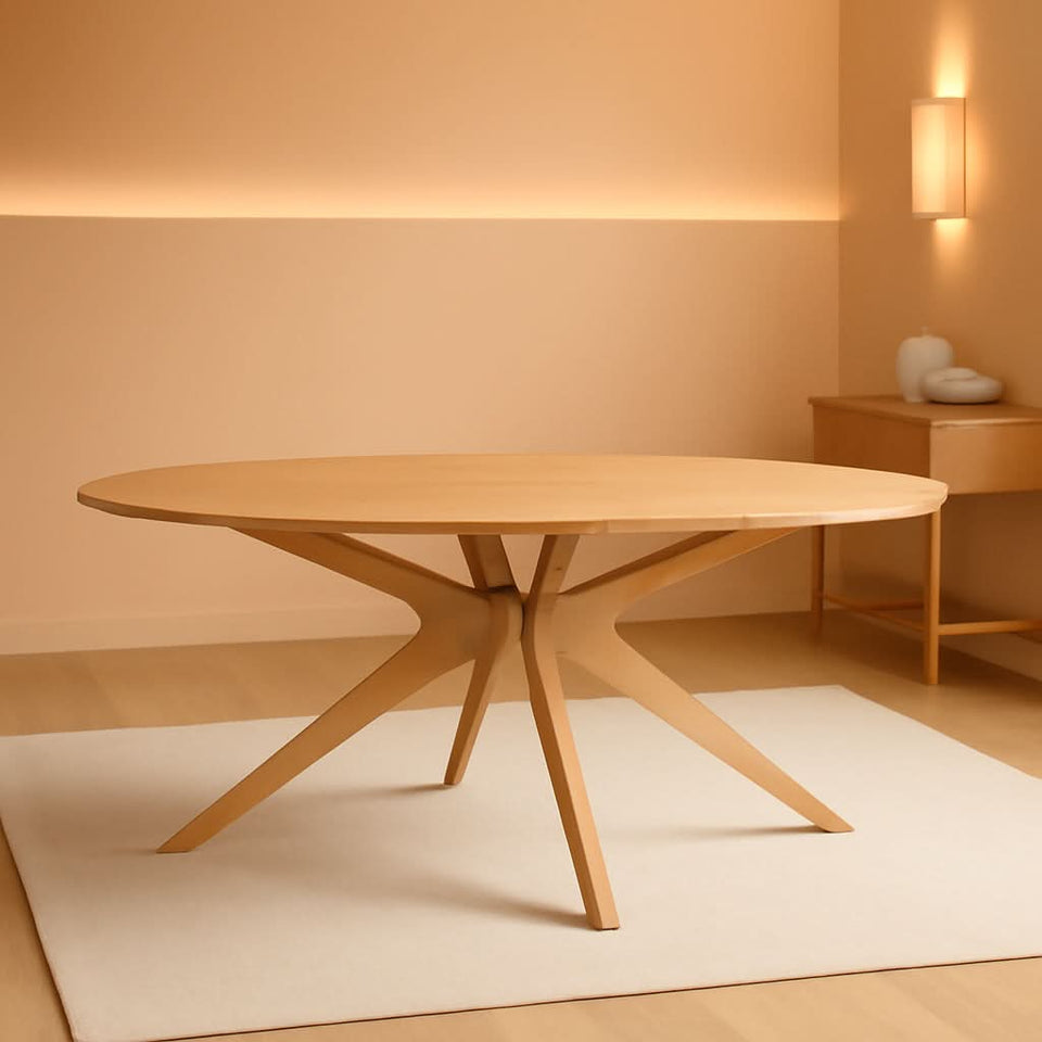 Crossroads 71 Inch Oak Oval Dining Table Mid Century