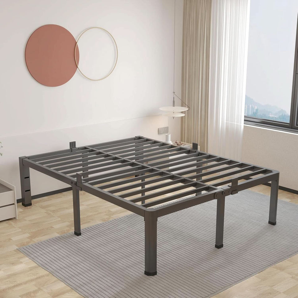 Premium King Size Metal Bed Frame With Under Bed Storage