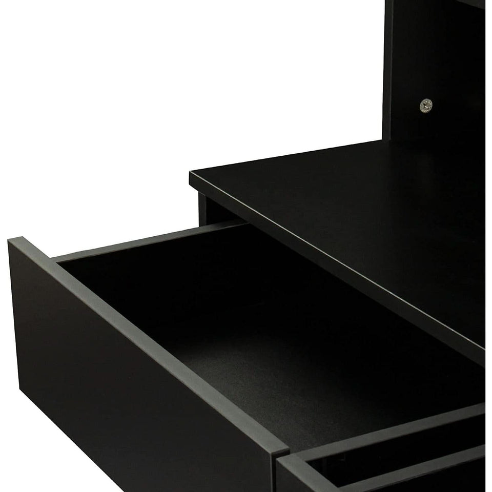 Black Vanity Set With 10 Lights For Bedroom Storage