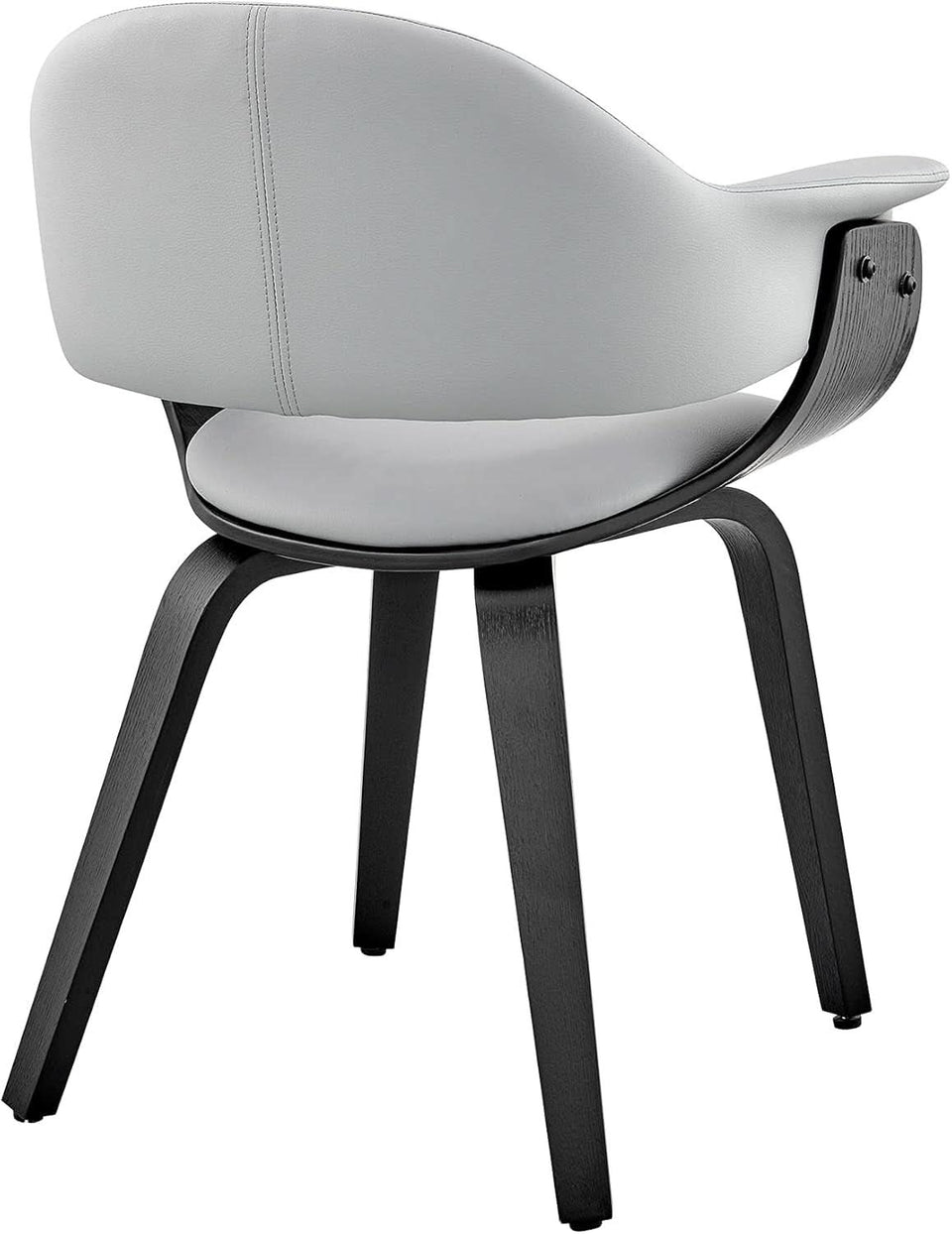 Adalyn Faux Leather Dining Room Accent Chair Gray Black Wood Base