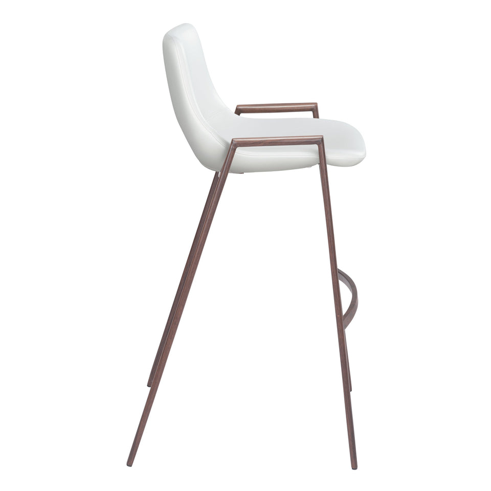 Desi Barstool (Set of 2) White & Walnut