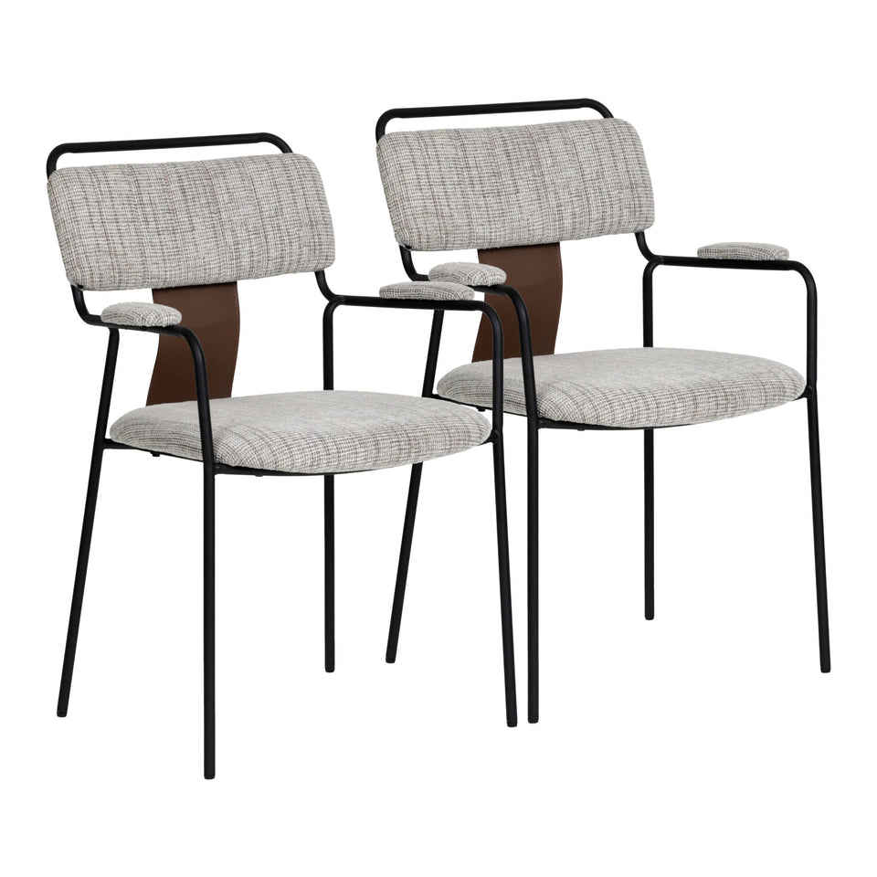 Couva Dining Chair (Set of 2) Gray Tweed