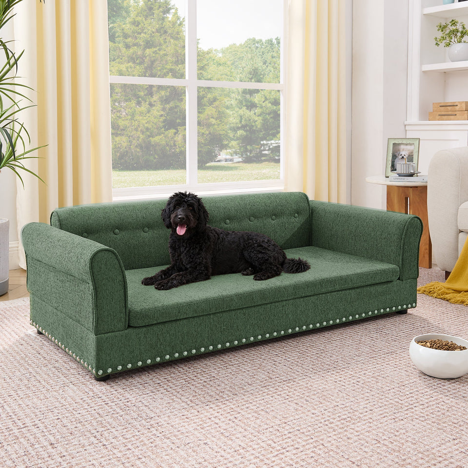 Oversized Pet Sofa with Elegant Modern Design – Olive Green, Beige, Dark Blue