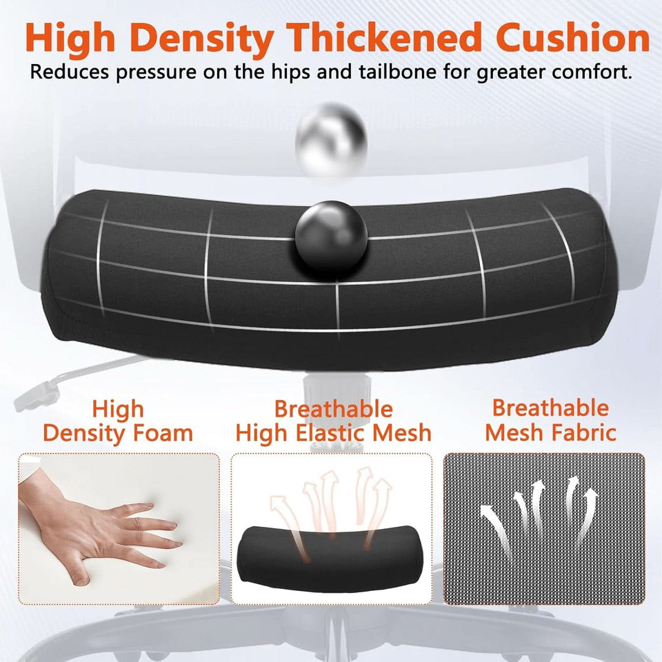 Ergonomic Black Mesh Office Chairs 4 Pack Lumbar Support