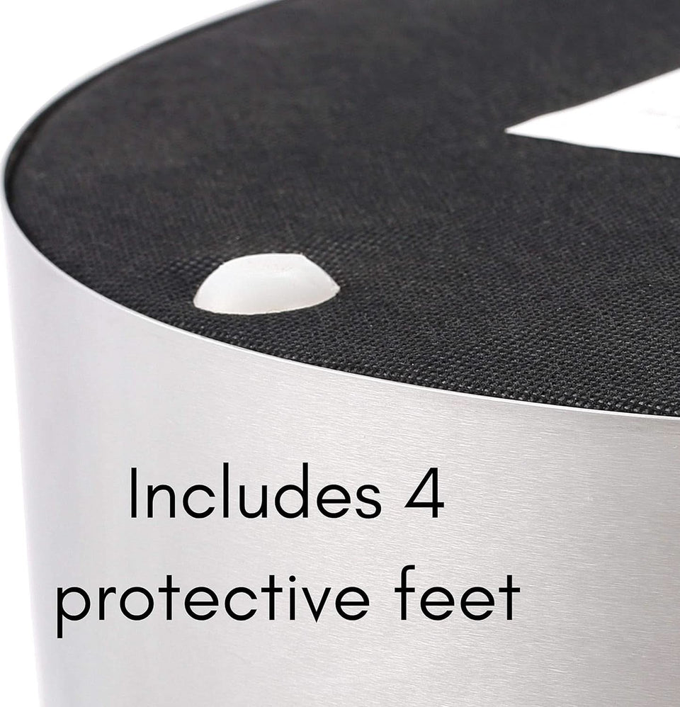 Sleek Round Ottoman Foot Stool Blue Memory Foam Padding
