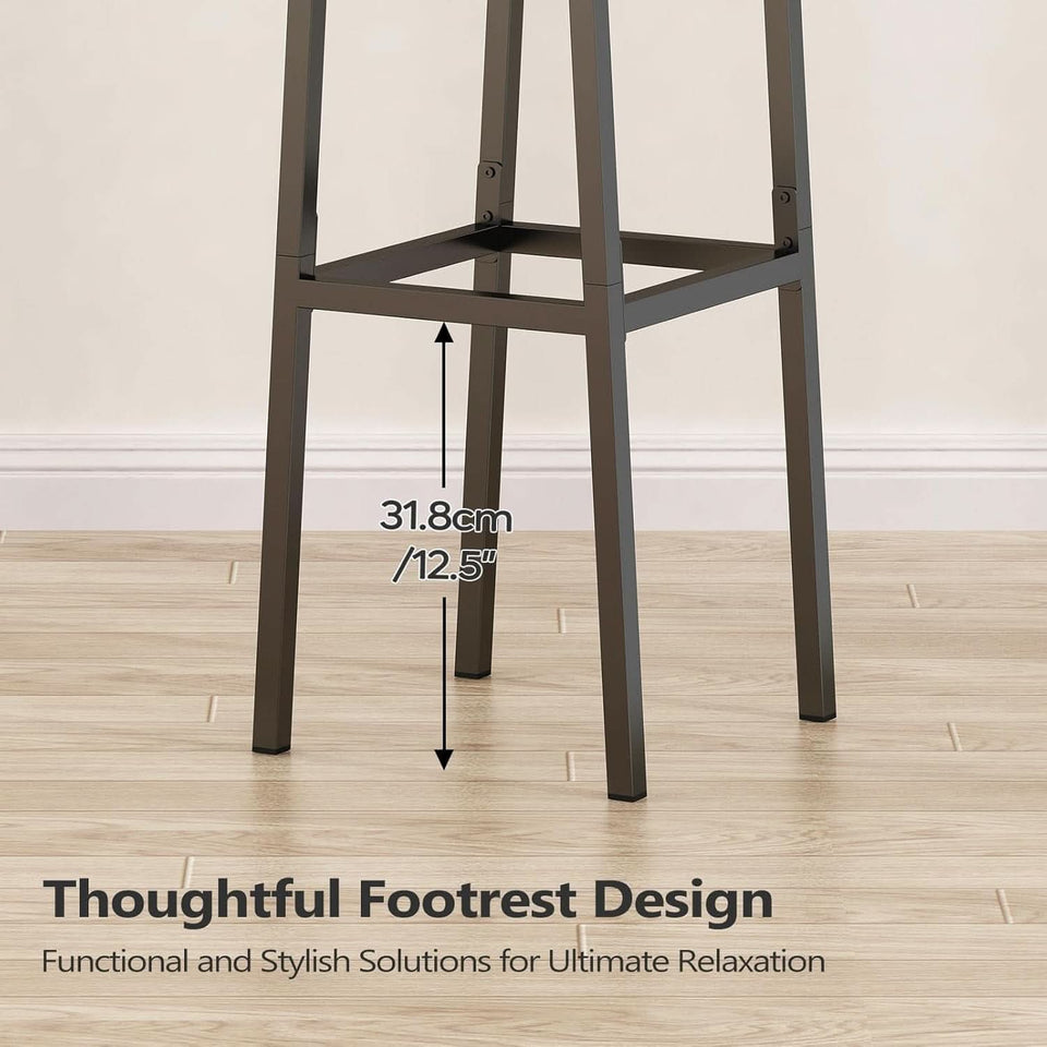 Tall Industrial Rustic Bar Stools Set Of 2 With Backrest
