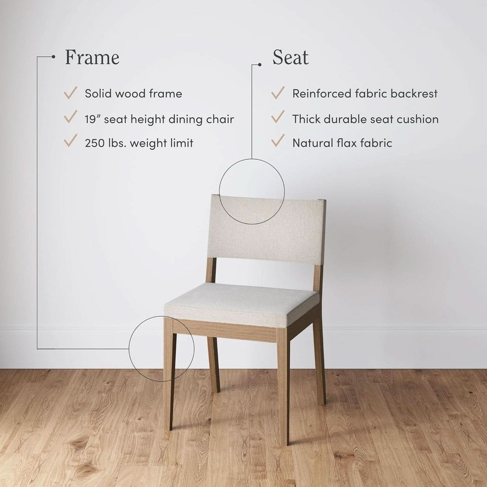 Linus Upholstered Dining Chair With Rubberwood Legs