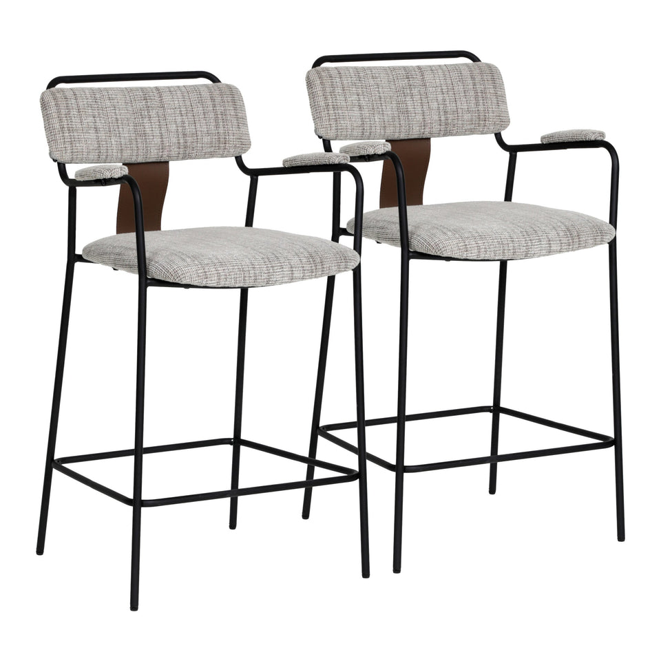 Couva Counter Stool (Set of 2) Gray Tweed