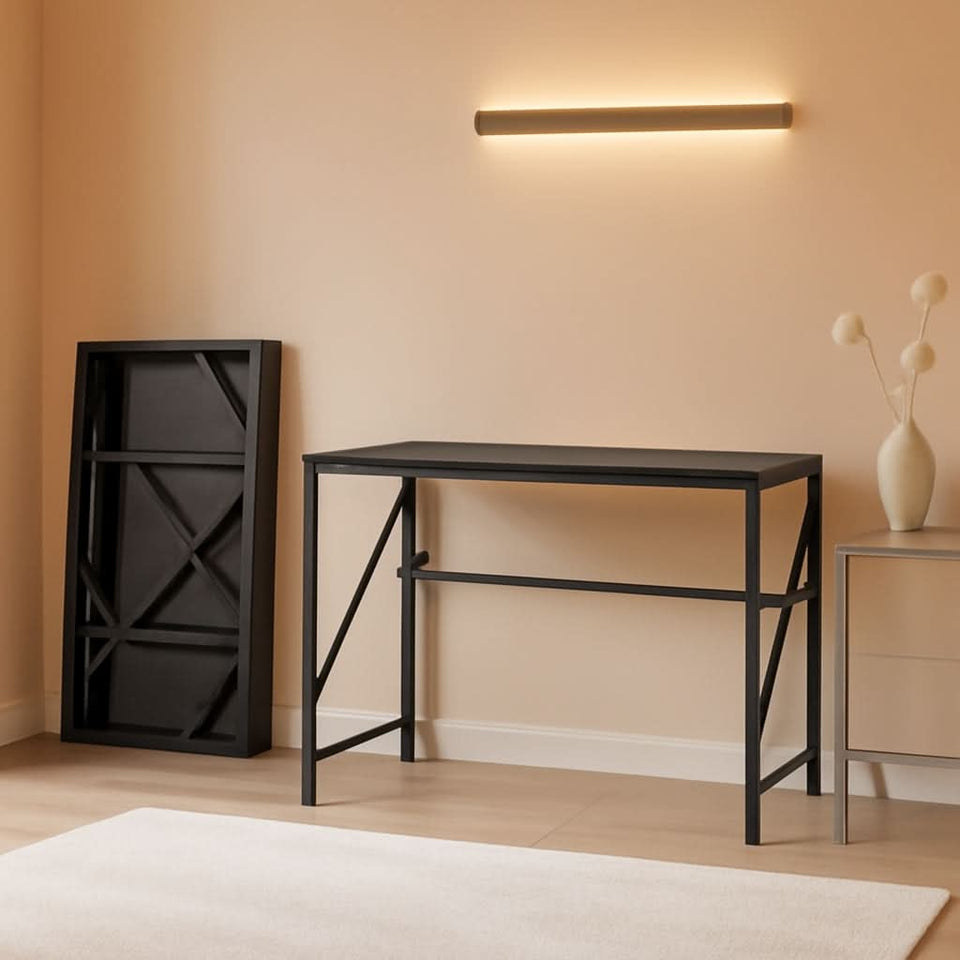 No Assembly Folding Desk for Small Spaces Home Office