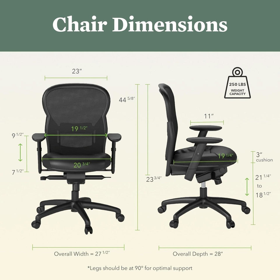 Wave High Back Ergonomic Office Chair Leather Seat
