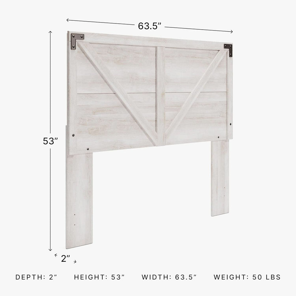 Modern Farmhouse Queen Headboard with Crossbuck Styling